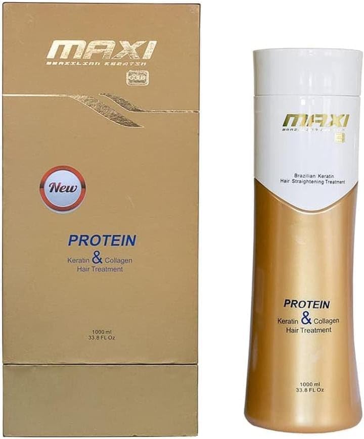 بلسم شعر برازيلي بالكيراتين والبروتينات من ماكسي جولد، 1000 مل